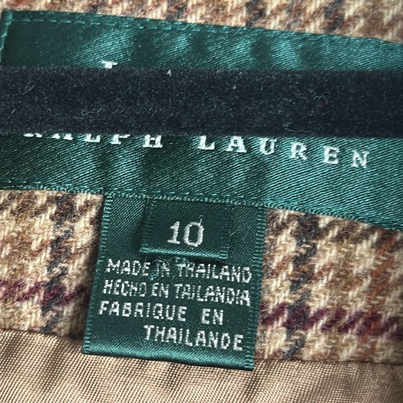 Lauren Ralph Lauren lamb wool houndstooth plaid zip up riding jacket si… - Picture 3 of 10